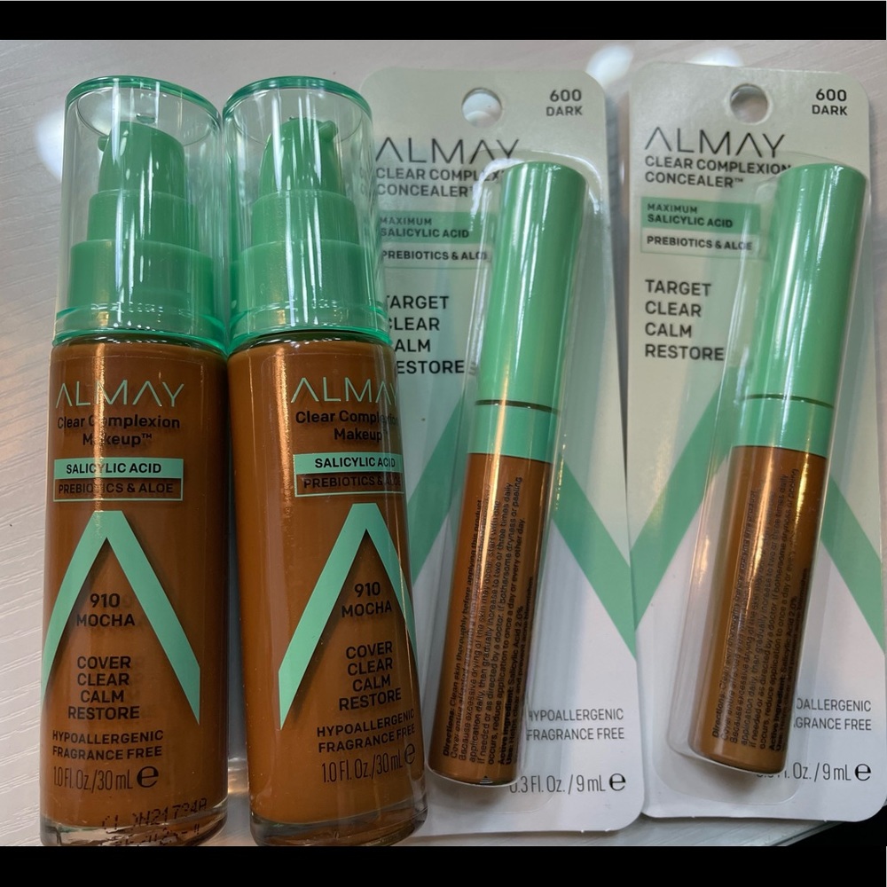 Almay clear complexion foundation and concealer